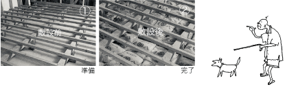 新築住宅の施工/床を貼る前に「炭八」を敷設